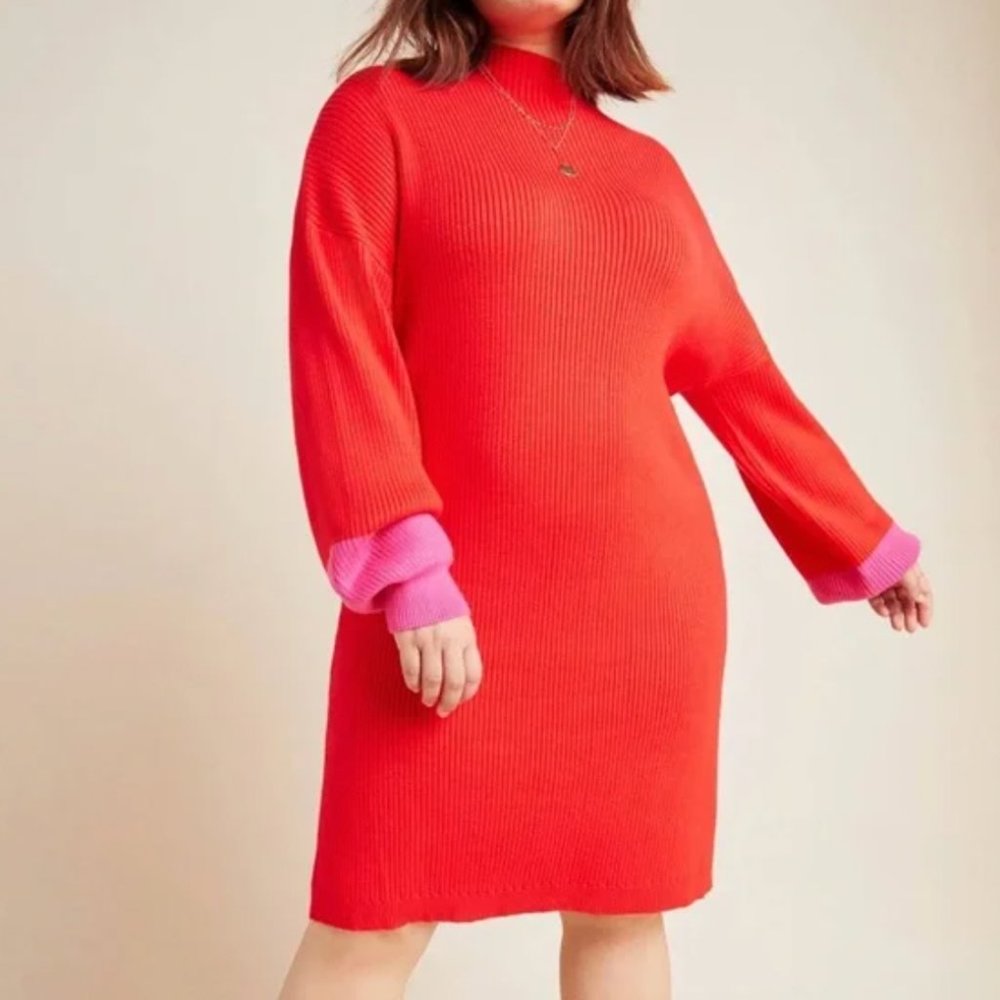 Line & Dot Anthropologie sweater dress - red - NWT